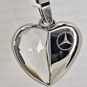 VINTAGE RARE MERCEDES BENZ LOVE ~ HEART KEY CHAIN PENDANT ~ STATEMENT BENZ BLING